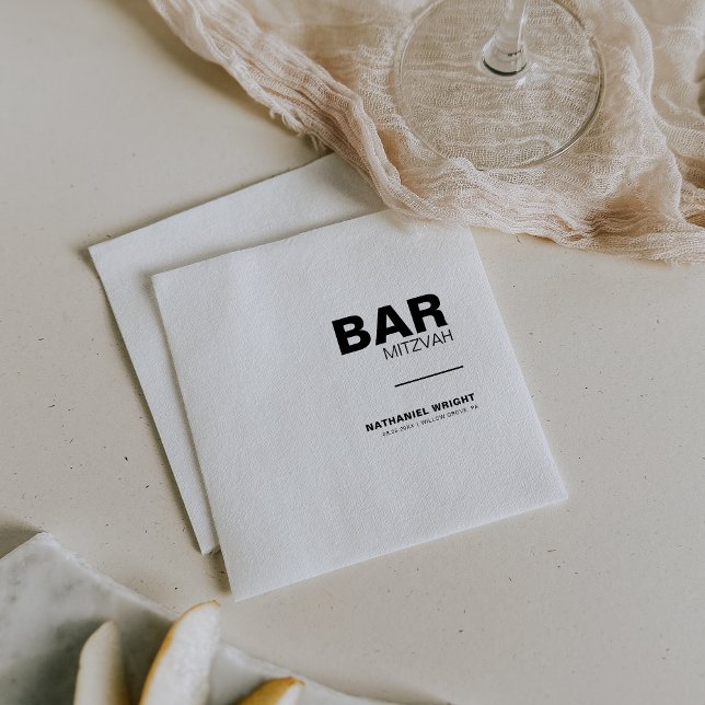 Minimalistisk Elegant Formal Pub Mitzvah Napkins Pappersservett (Skapare uppladdad)