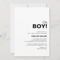 Minimalistisk Elegant Formel Oh Boy Baby Shower