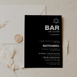 Minimalistisk Elegant Formell Black Pub Mitzvah Inbjudningar<br><div class="desc">Denna minimalistiska elegant,  den formella svarta pub mitzvah-inbjudan,  är perfekt för ett traditionellt religiösa-evenemang i firande. Utformningen har ett vackert teckensnitt i en svart vit bakgrund för att komplimentera evenemanget.</div>