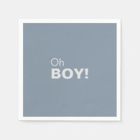 Minimalistisk Elegant Formell Blue Oh Boy Baby Sho