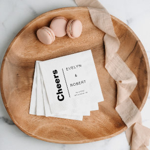 Minimalistisk Elegant Formell Bröllop Cheers Pappersservett