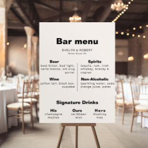 Minimalistisk Elegant Formell Bröllop Pub Menu Pos Poster
