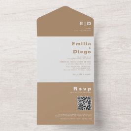 Minimalistisk Elegant Formell Brown Boda Bröllop A