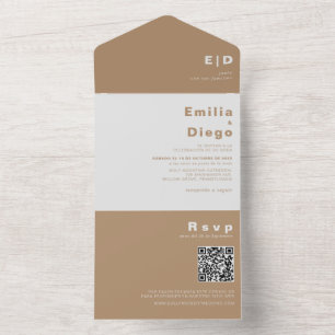 Minimalistisk Elegant Formell Brown Boda Bröllop A