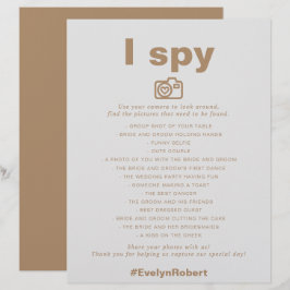 Minimalistisk Elegant Formell Brown I Spy Bröllop-