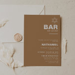 Minimalistisk Elegant Formell Brown Pub Mitzvah Inbjudningar<br><div class="desc">Denna minimalistiska elegant,  formellt brun pub mitzvah-inbjudan,  är perfekt för en traditionell religiösa-händelse i firande. Utformningen har ett vackert teckensnitt i en brun vit bakgrund för att komplimentera evenemanget.</div>