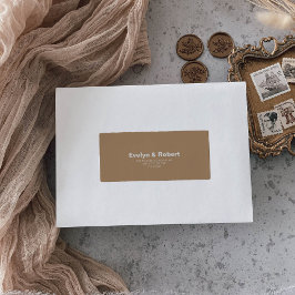 Minimalistisk Elegant Formell Brun Bröllop-retur Adressetikett