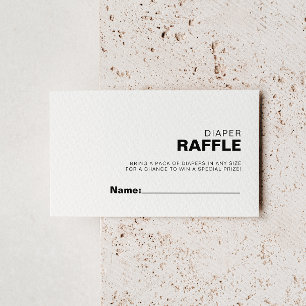 Minimalistisk Elegant Formell Diaper Raffle Biljet Tilläggskort