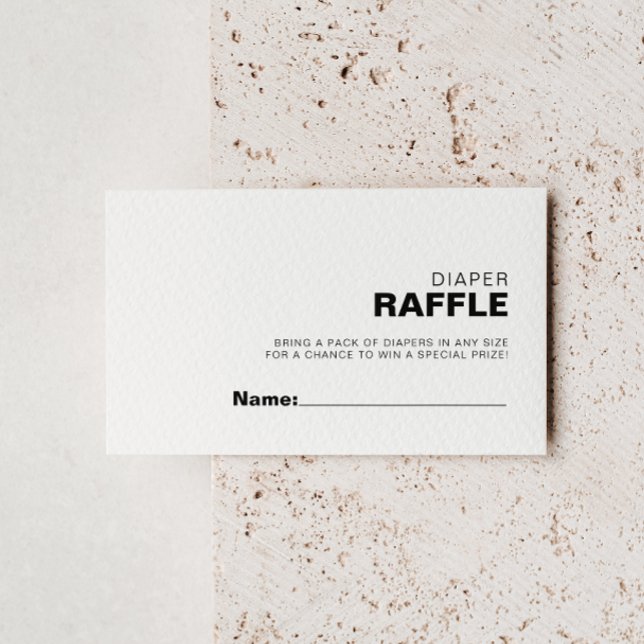Minimalistisk Elegant Formell Diaper Raffle Biljet Tilläggskort (Skapare uppladdad)