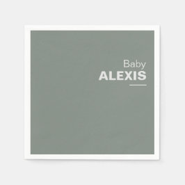 Minimalistisk Elegant - formell Grönt - babyvisnin Pappersservett