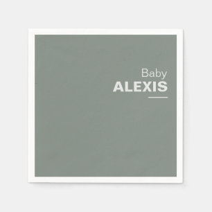 Minimalistisk Elegant - formell Grönt - babyvisnin Pappersservett
