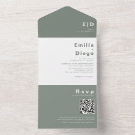 Minimalistisk Elegant Formell Grönt Boda Bröllop