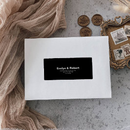 Minimalistisk Elegant Formell Svartport till Bröll Adressetikett