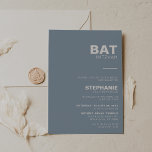 Minimalistisk Elegant Formellt blått Bat mitzvah Inbjudningar<br><div class="desc">Denna minimalistiska elegant formella blåvita bat mitzvah inbjudan är perfekt för en enkel religiösa-händelse i firande. Utformningen har ett vackert teckensnitt i blå bakgrund för att försköna evenemanget.</div>