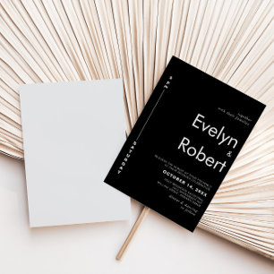 Minimalistisk Elegant Formellt svart Bröllop Inbjudningar