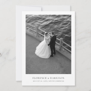 Minimalistisk Elegant Foto Bröllop Spara Datum Datumet