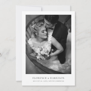 Minimalistisk Elegant Foto Bröllop Spara Datum Datumet