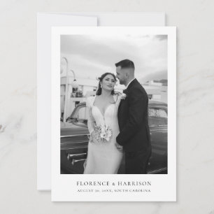Minimalistisk Elegant Foto Bröllop Spara Datum Datumet