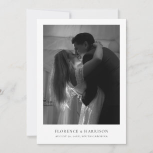 Minimalistisk Elegant Foto Bröllop Spara Datum Datumet