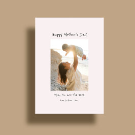 Minimalistisk Elegant Foto Glad mors dag Kort