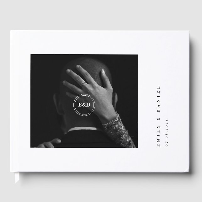 Minimalistisk Elegant Foto Spara datum Inbjudan Gästböcker (Framsida)