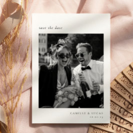 Minimalistisk Elegant Foto Spara datum Inbjudningar