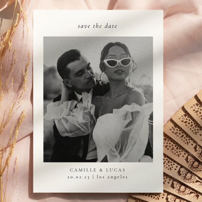 Minimalistisk Elegant Foto Spara datum Inbjudningar (Skapare uppladdad)