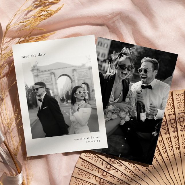 Minimalistisk Elegant Foto Spara datum Inbjudningar (Skapare uppladdad)