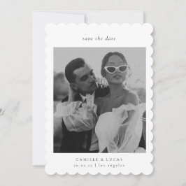 Minimalistisk Elegant Foto Spara datum Inbjudningar