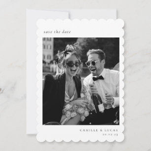 Minimalistisk Elegant Foto Spara datum Inbjudningar