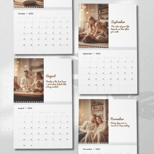 Minimalistisk Elegant Fotocitatkalender 2026 Kalender (Skapare uppladdad)