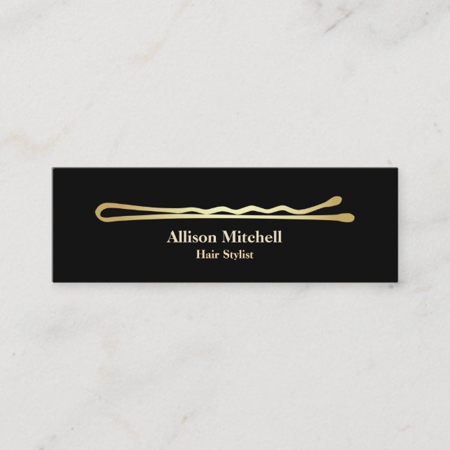 Minimalistisk Elegant Frisör Mini Visitkort (Framsida)