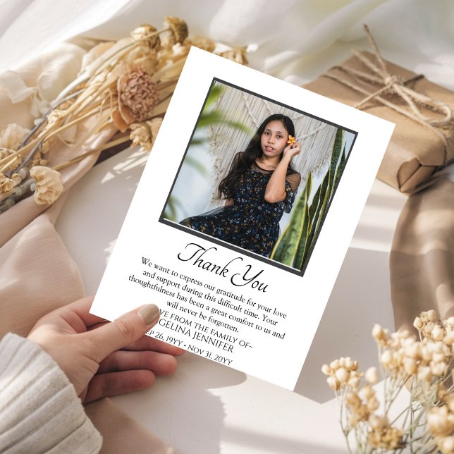Minimalistisk Elegant Funeral Sympathy Memorial Ph Tack Kort (Skapare uppladdad)