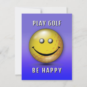 Minimalistisk Elegant Glad Golfare Design Vykort
