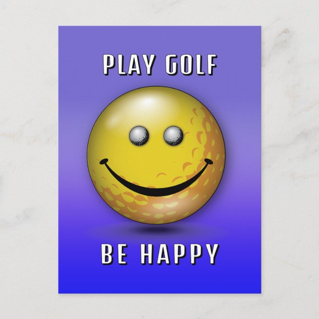 Minimalistisk Elegant Glad Golfare Design Vykort (Framsida)