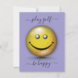 Minimalistisk Elegant Glad Golfare Design Vykort