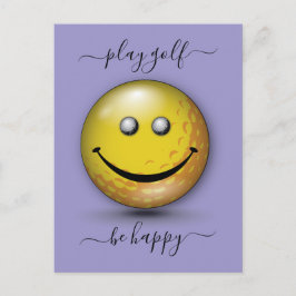 Minimalistisk Elegant Glad Golfare Design Vykort