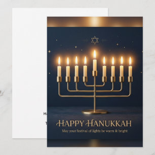 Minimalistisk Elegant Glad Hanukkah Grattiskort - Kort