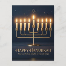 Minimalistisk Elegant Glad Hanukkah Grattiskort -