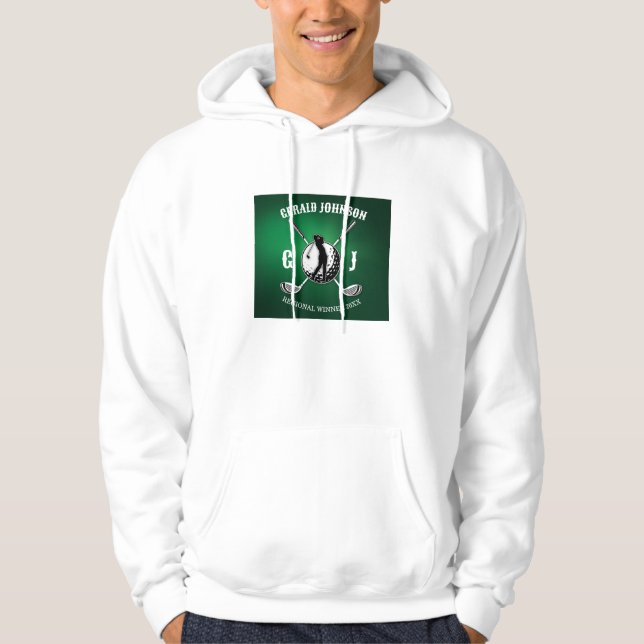 Minimalistisk Elegant Golf Monogram-design Hoodie (Framsida)