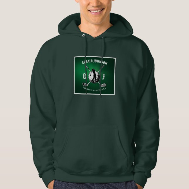 Minimalistisk Elegant Golf Monogram-design Hoodie (Framsida)