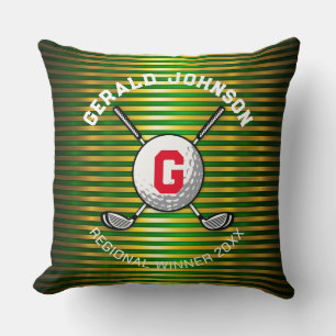 Minimalistisk Elegant Golf Monogram-design Kudde