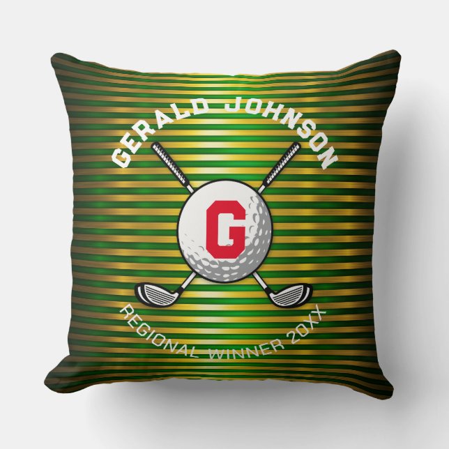 Minimalistisk Elegant Golf Monogram-design Kudde (Framsida)