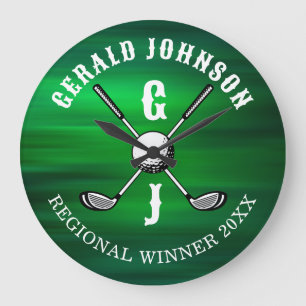 Minimalistisk Elegant Golf Monogram-design Stor Klocka