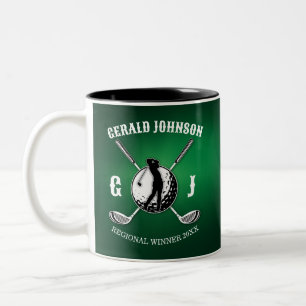 Minimalistisk Elegant Golf Monogram-design Två-Tonad Mugg