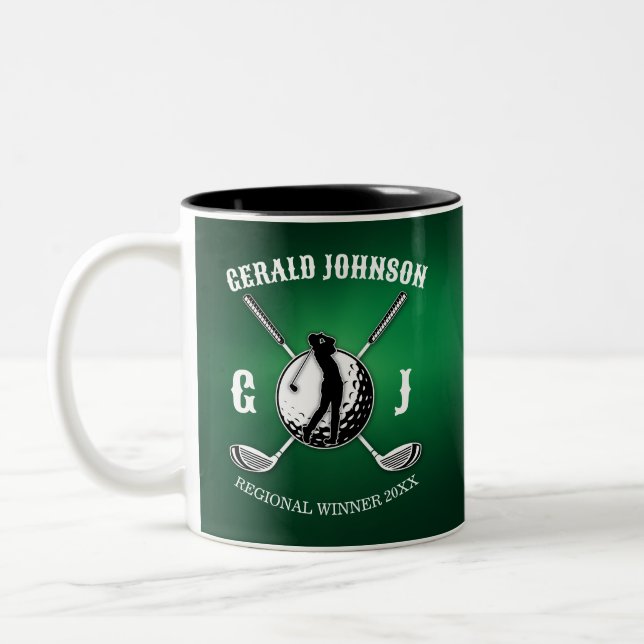 Minimalistisk Elegant Golf Monogram-design Två-Tonad Mugg (Vänster)