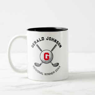 Minimalistisk Elegant Golf Monogram-design Två-Tonad Mugg