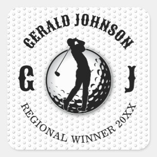 Minimalistisk Elegant Golfdesign Klassisk Rund Sti Fyrkantigt Klistermärke