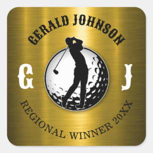 Minimalistisk Elegant Golfdesign Klassisk Rund Sti Fyrkantigt Klistermärke