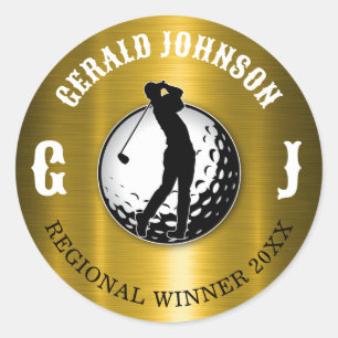 Minimalistisk Elegant Golfdesign Klassisk Rund Sti Runt Klistermärke